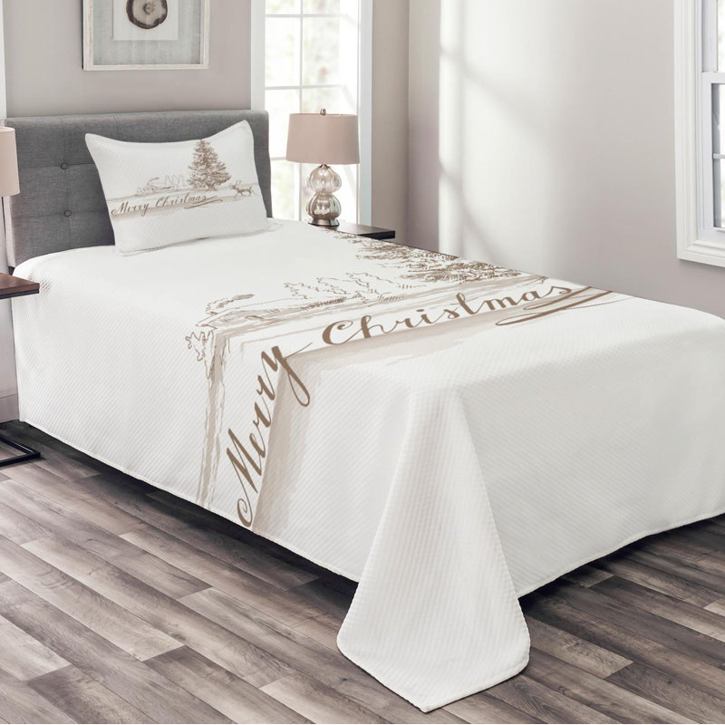 Traditional Polyester Marble Coverlet, Twin Coverlet + 1 Sham