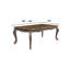 Table de salle à manger rectangulaire extensible Latisha Vintage 80-96 po – Finition chêne antique avec garniture argentée appliquée à la main, pieds et ceinture sculptés de motifs floraux, avec rallonge – Table de salle à manger pour la maison
