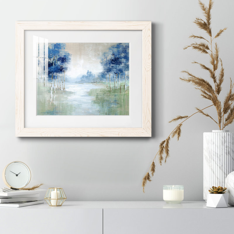 Birch River - peinture encadrée, Cadre blanc, H 20 po x l 17 po x P 1,5 po