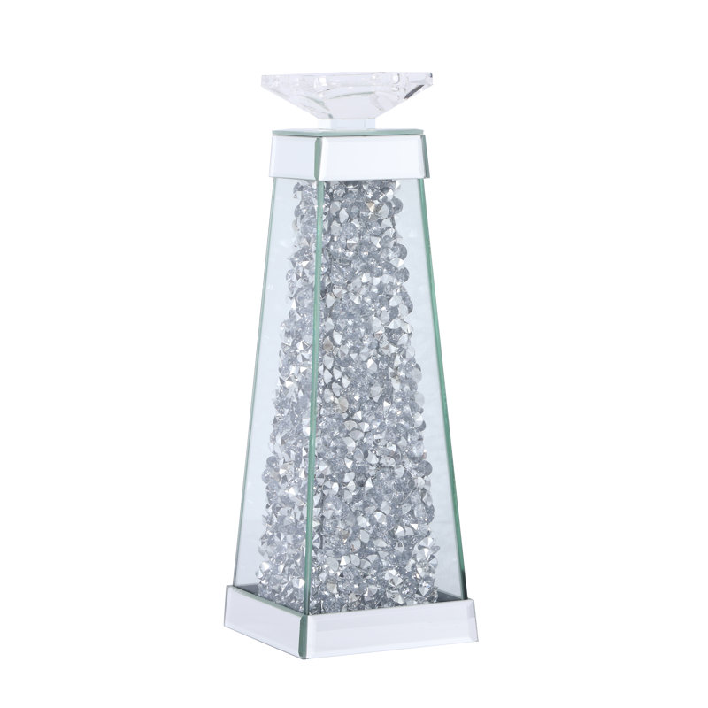 Chandelle en verre, H 14 po x l 4,7 po x P 4,7 po
