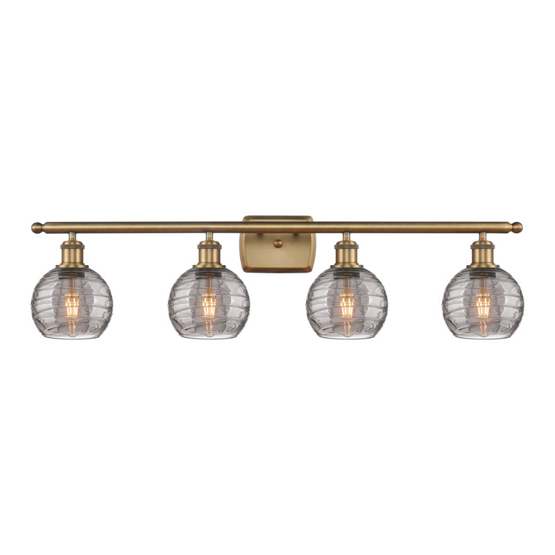 4 - Light Dimmable Vanity Light, Brushed Brass