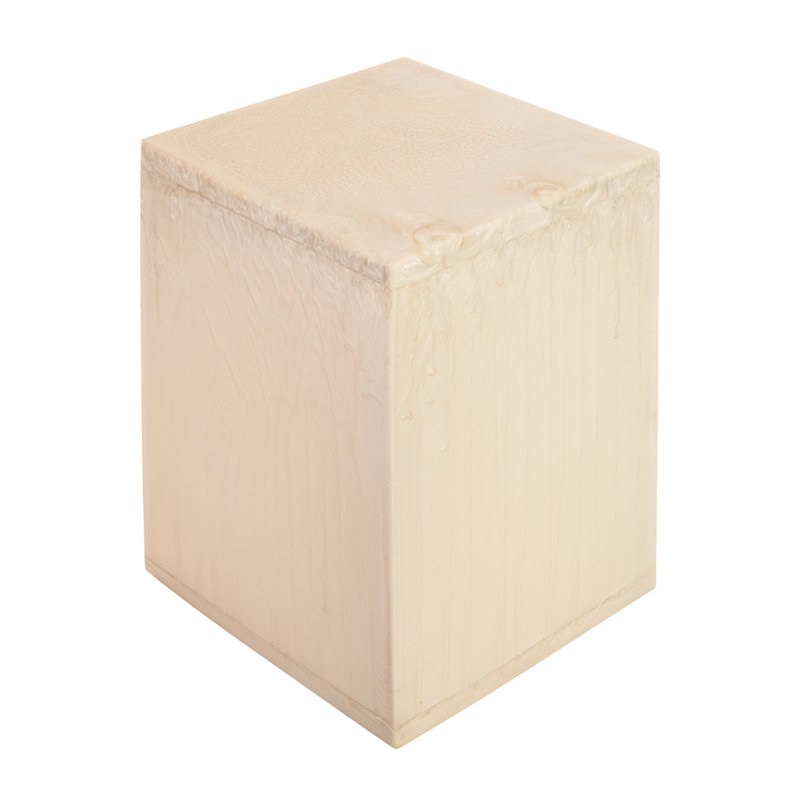 Mother of Pearl Accent Stool, White
