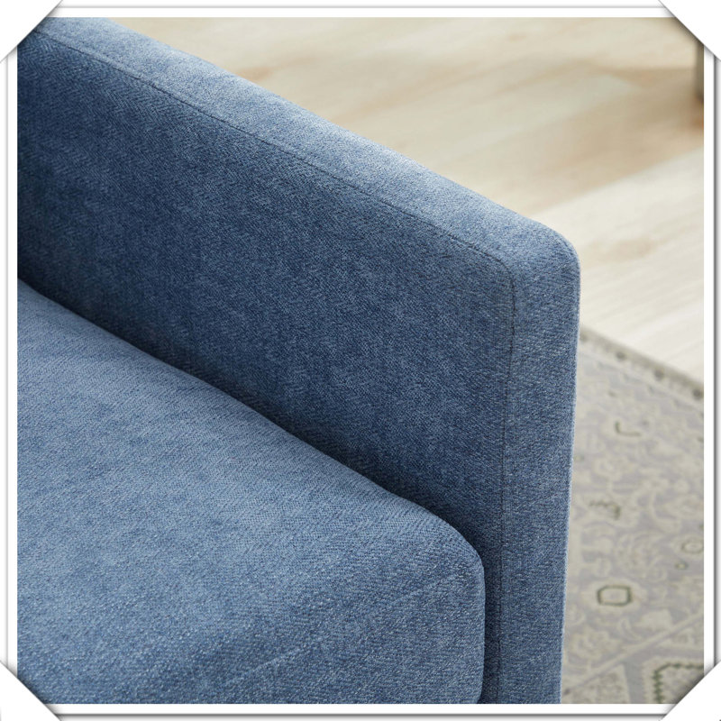 Fauteuil carré pivotant rembourré 360 degrés, Bleu