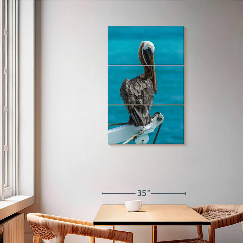 Brampt Perched Brown Pelican, 57" H x 36" W
