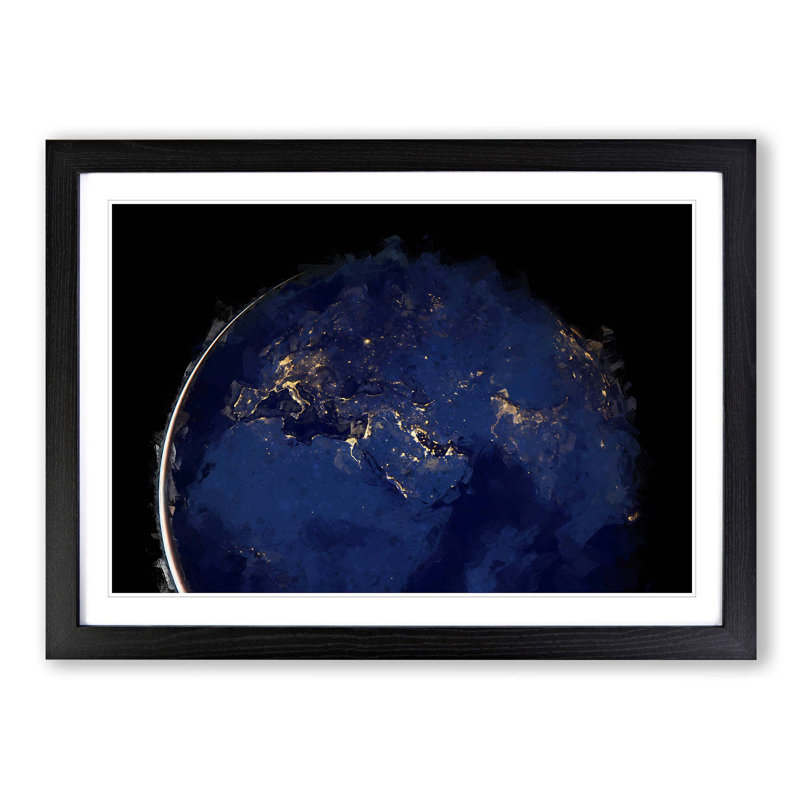 Earth View - Picture Frame Graphic Art Print, Black Framed, 27cm H x 36cm W x 2cm D