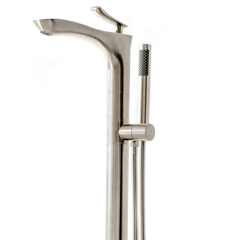 SevenFalls Floor Tub Spout with Diverter, Brushed Nickel