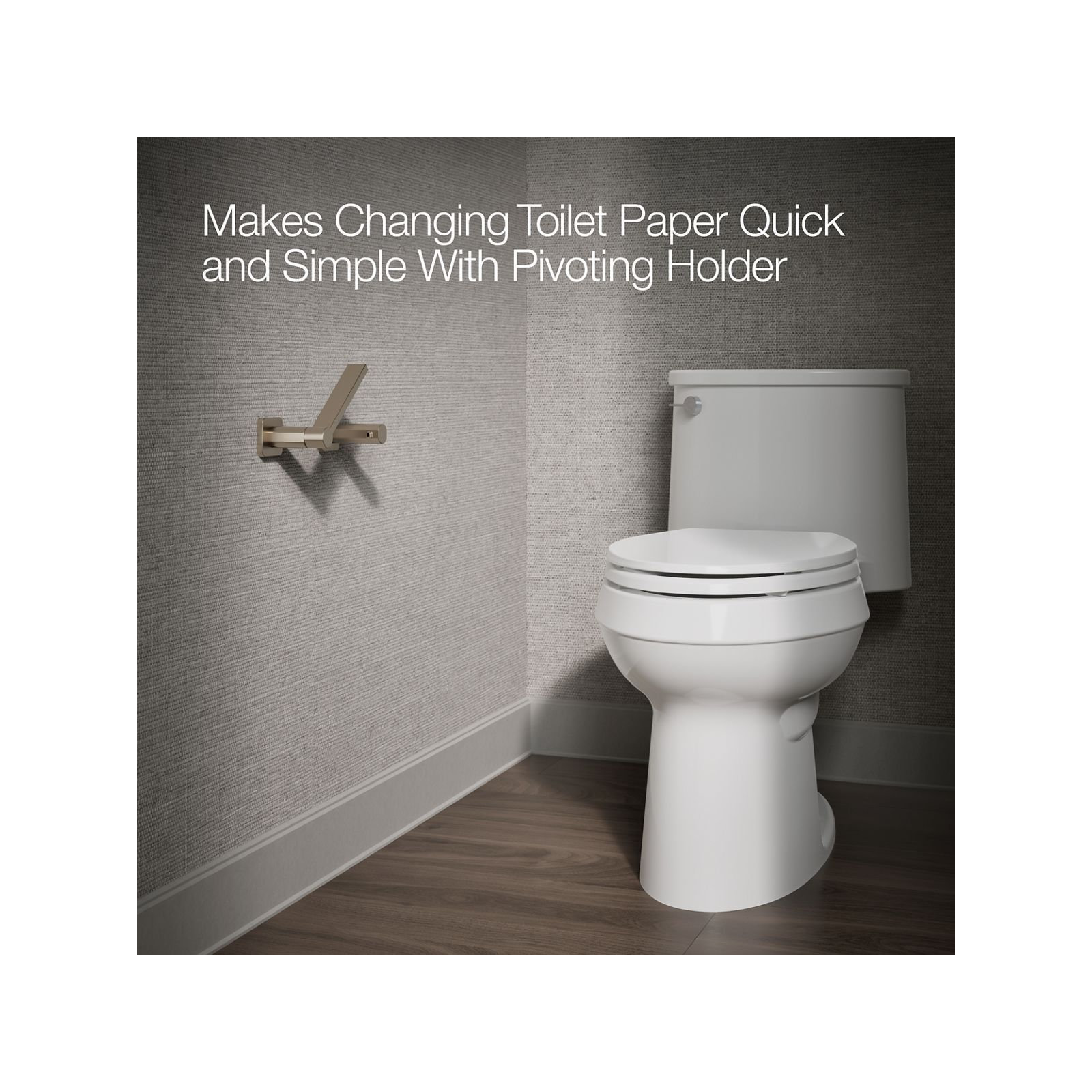 Parallel Pivoting Toilet Paper Holder, Wall-Mount Bathroom Toilet Paper Holder, Brushed Bronze