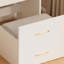 Coiffeuse 3 en 1 avec grand rangement - Coiffeuse blanche pour chambre, plateau en verre apparent, tiroirs et rangements