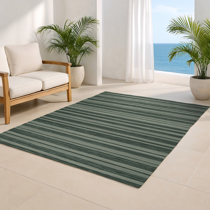 Tapis intérieur / extérieur gris HorizontalStripes, Rectangle 4pi x 6 pi