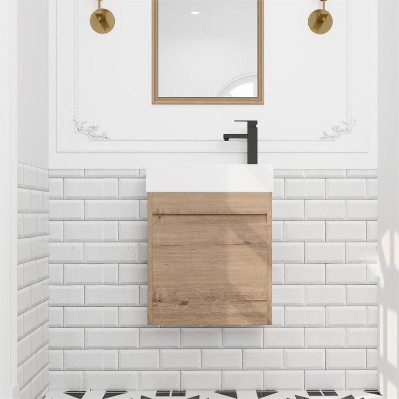 Ensemble de meuble-lavabo simple 18,12 po Cydnei, Imitation chêne