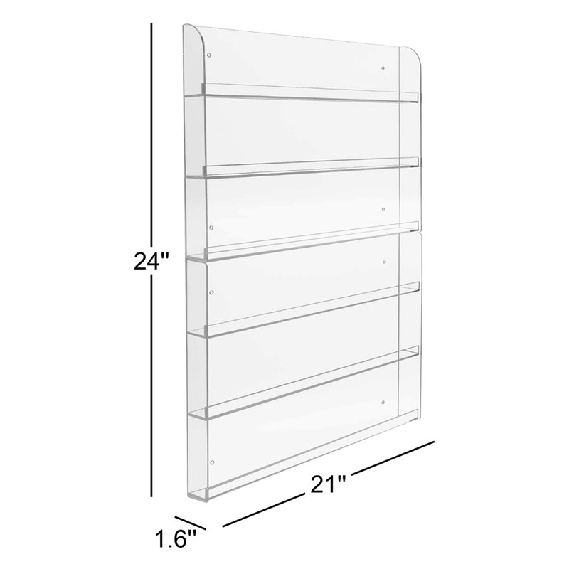 Clear Acrylic 6-Tier Nail Polish Wall Rack Display