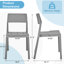 Ensemble de 8 chaises de salle à manger en plastique, chaises d'extérieur intérieures empilables, chaises d'appoint de salle à manger robustes et modernes sans assemblage pour la cuisine, la salle à manger, la cour arrière et les sièges d'événement-131368618