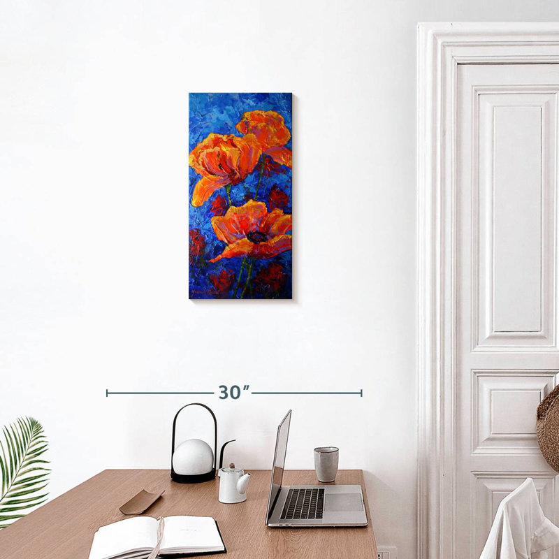 Coquelicots orange I, H 24 po x l 12 po