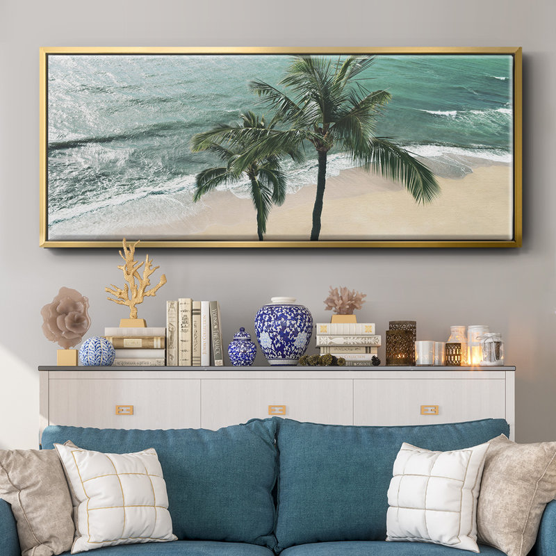 Maui Palm, impression sur toile encadrée, H 20 po x l 50 po x P 1,5 po, Or