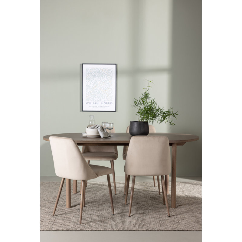 Pimentel 4 - Person Dining Set, Brown, Brown