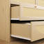 Commode 8 tiroirs avec façade en rotin, commode à panneaux de particules larges, armoire de rangement moderne en bois pour le salon de la chambre à coucher