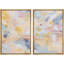 Abstrait pastel abstrait, doux, rose, bleu, jaune, art moderne, reproduction d'art sur toile encadrée, 2 pièces-126348482-126348484