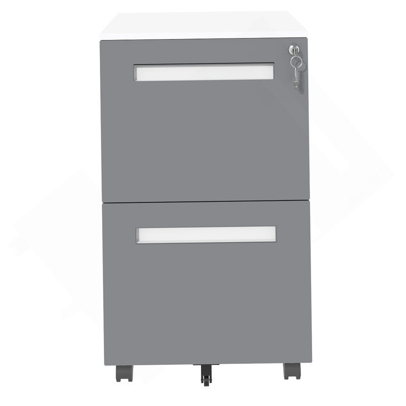 Armoire de base double en bois massif gris clair Shaker