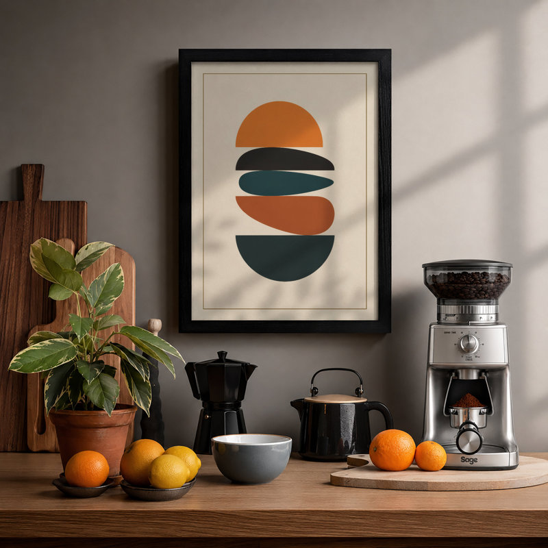Balanced Forms Geometric - Framed Print, A3 - 42.0 x 29.7 cm, Black