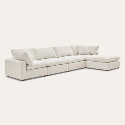 Serene  Minimalist Comfort Sofa With 1 Stool Of 5 Pieces Set