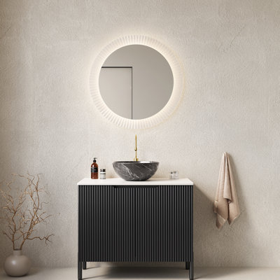 Meuble-lavabo de 30 po, lavabo en pierre noire, plateau fritté, armoire de style français, portes doubles, mécanisme à fermeture en douceur, pour meuble-lavabo de style moderne, lavabo,