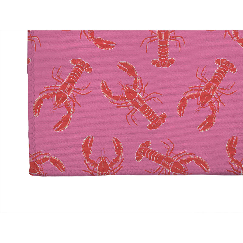 Tapis de bureau léger antidérapant Lobster, L 84 po x P 60 po, Rose