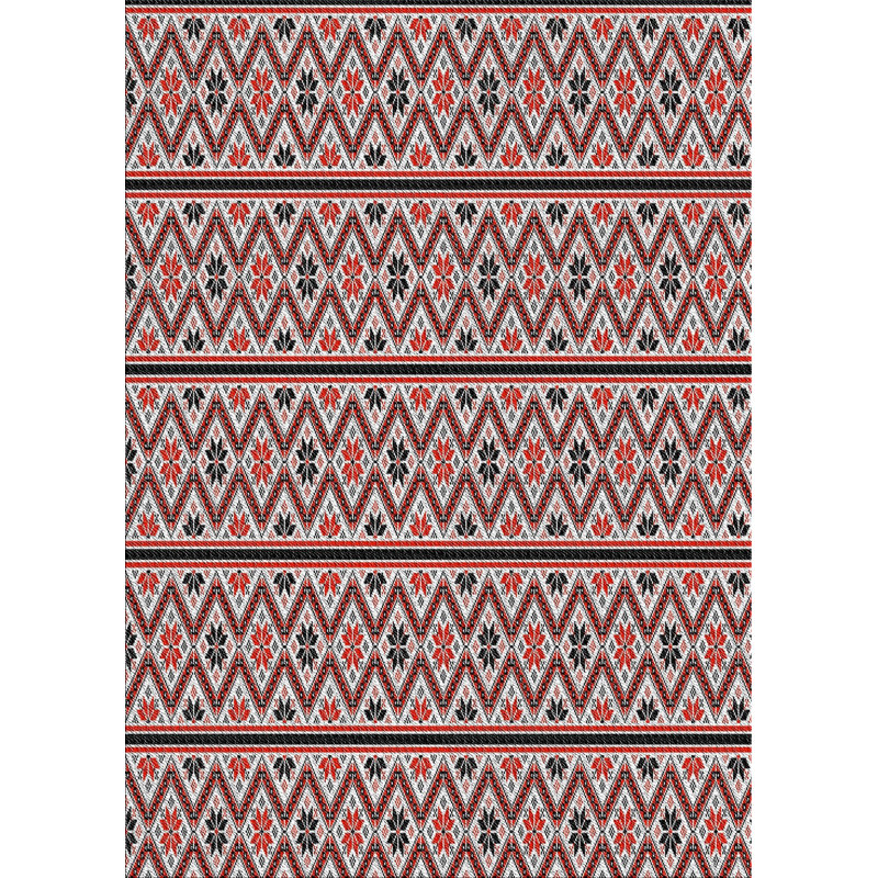 Tapis de zone rouge en laine touffeté à la main Deweese
