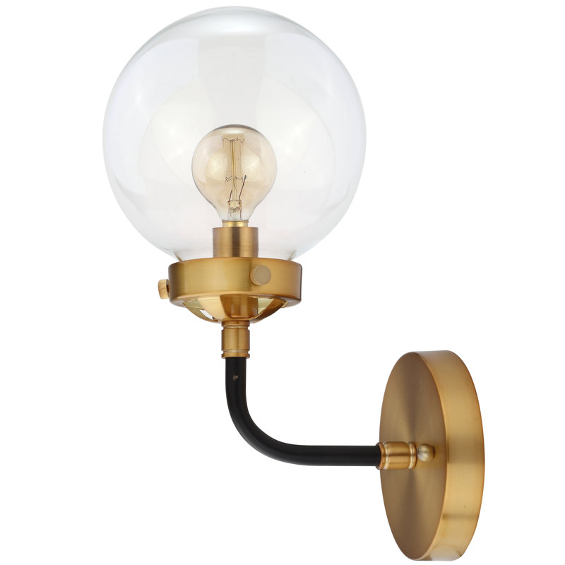 Armed Sconce, 45.72cm, Brass Gold/Black
