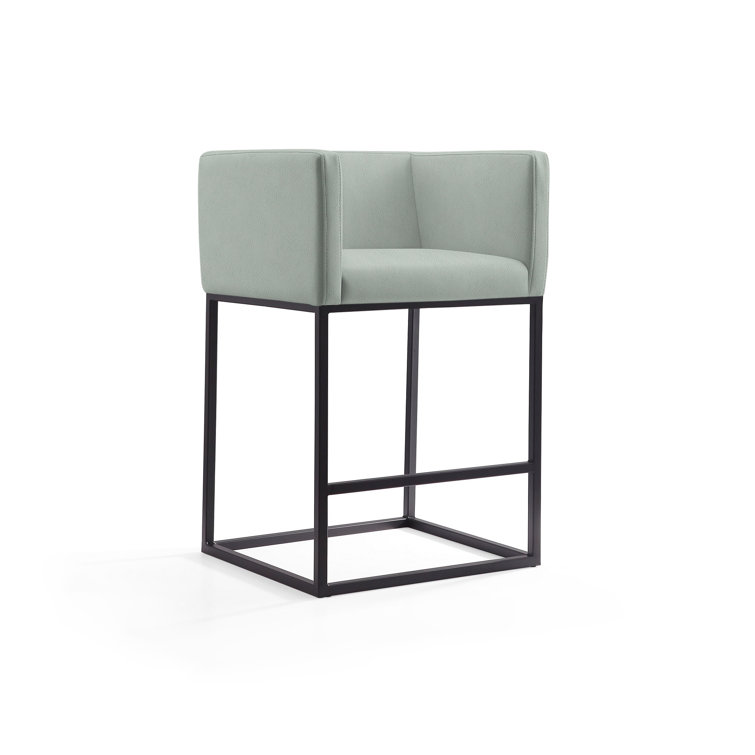 Upholstered Counter Stool with Metal Frame