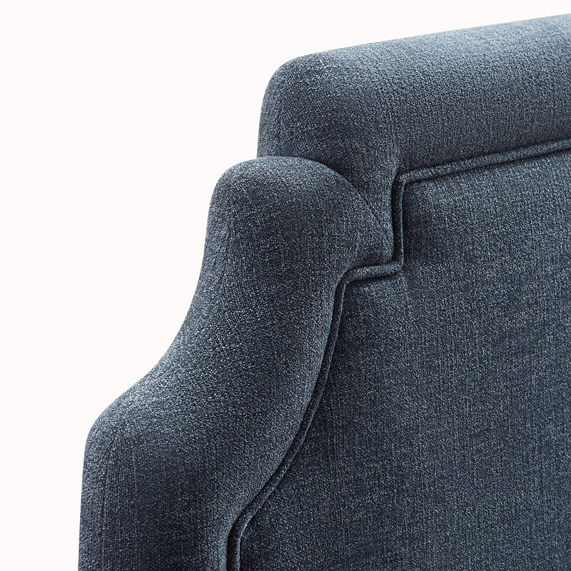 Magnolia Upholstered Fabric King Size Headboard In Slate Blue, King, Slate Blue