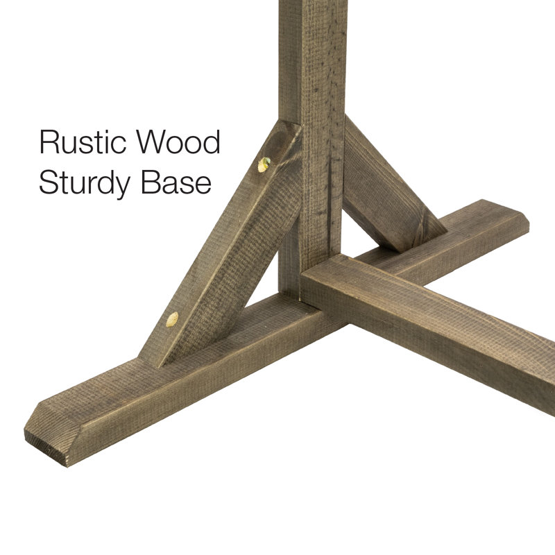 Enseigne ardoise magnétique double face en bois fabriquée à la main de style rustique brun rustique, crochets de suspension robustes, idéal pour l'intérieur et l'extérieur, 40 po x 28 po.