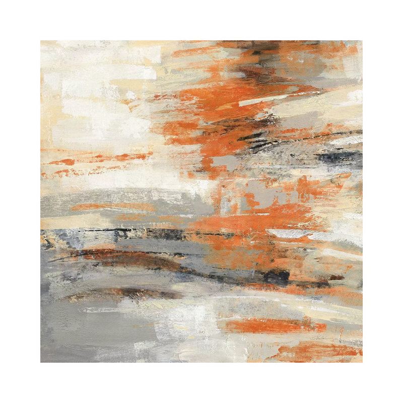 " Golden Dust Crop Orange " by Silvia Vassileva, 37" H x 37" W, Wrapped Canvas, No Frame