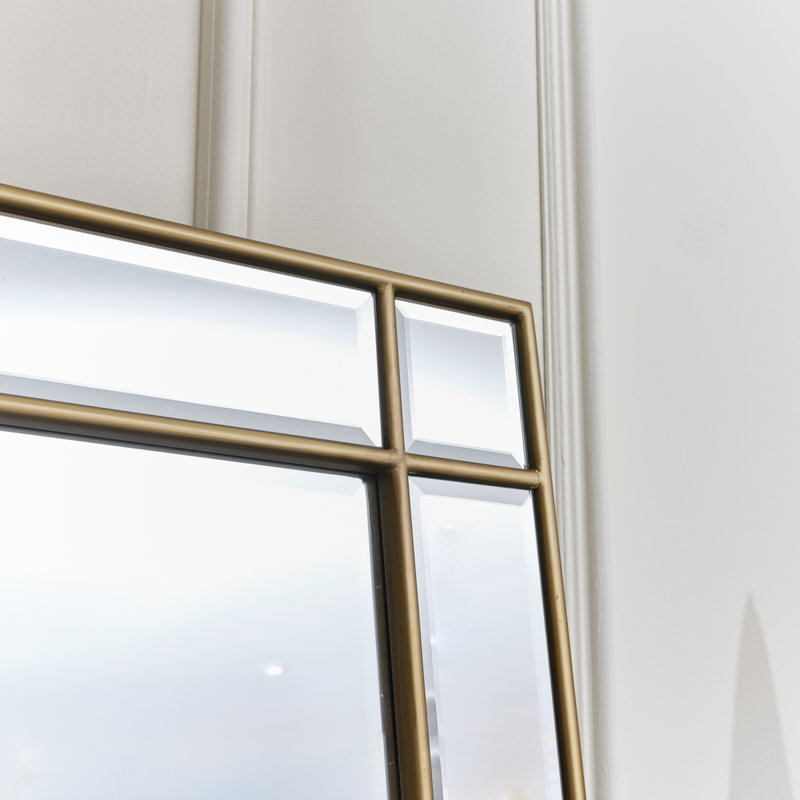 Aaidyn Metal Flat Mirror, Gold, 180cm H x 80cm W