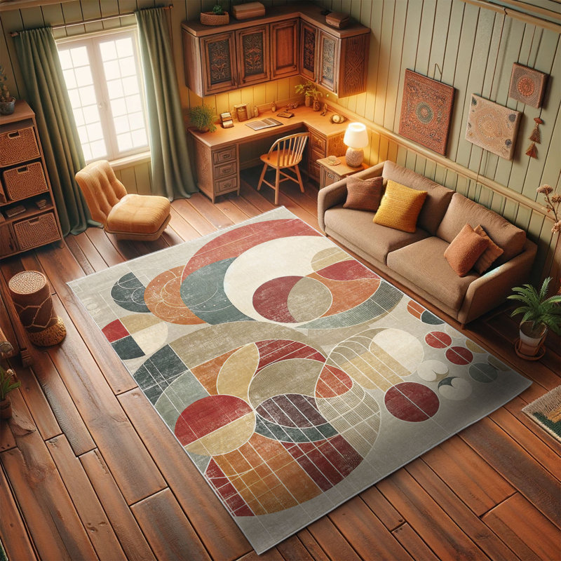 Ambesonne Modern Boho High Density Long Fiber Poly Threads Decorative Area Rug Carpet, Rectangle 2'3" x 3'9"