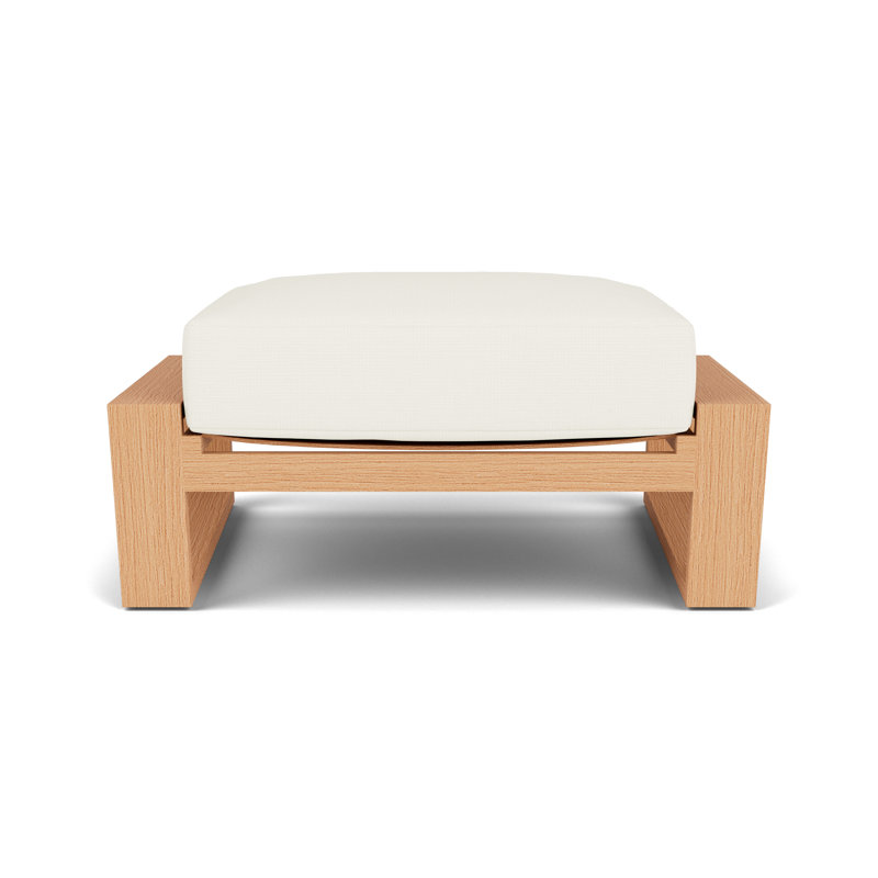 Pursuit Rectangle Outdoor Ottoman Patio Ottoman, Sailcloth Salt