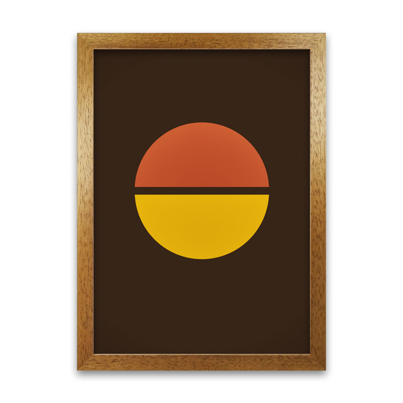 Retro 70s B - Print, Oak Frame, 42cm H x 30cm W x 3cm D