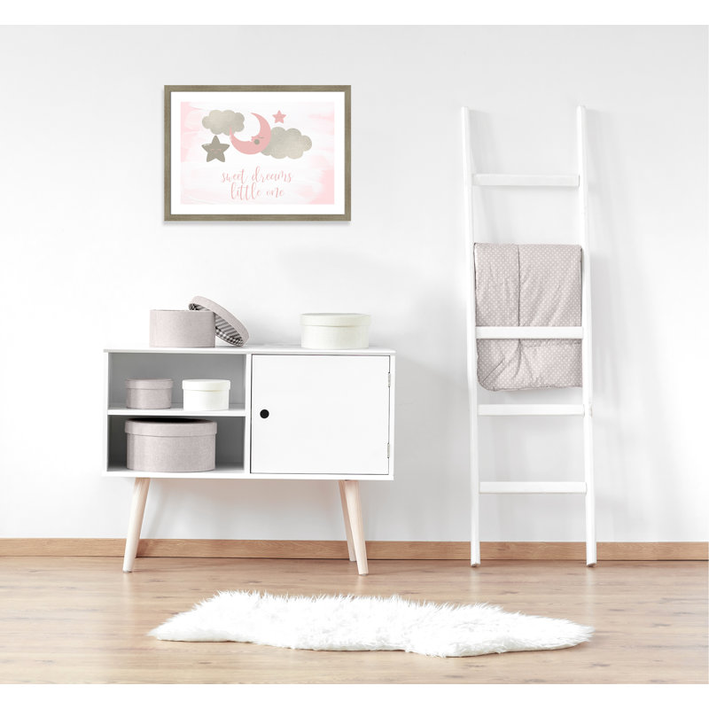 Little rêve little one, H 26,5 po x l 36,5 po x P 0,63 po, Encadré plat de bois de grange gris
