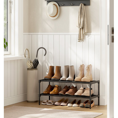 2 Tier Narrow Stackable Metal Shoe Organizer 30x45x31 cm