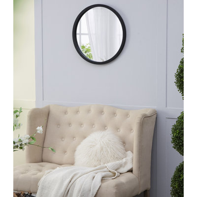Miroir mural 20 "x 20" avec cadre en bois et finition noire
