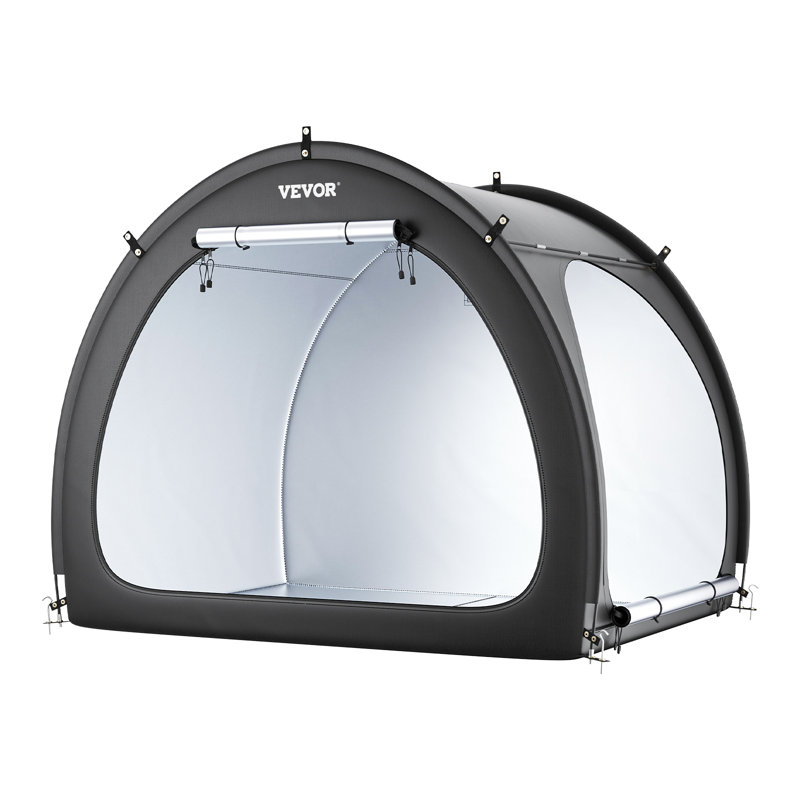 Tente de rangement pour vélo d'extérieur en forme de ventilateur à double porte pour 4 à 5 vélos