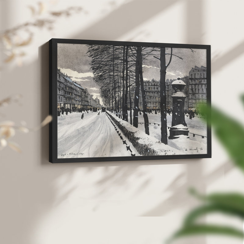 Paysages rétro-CCXI - reproduction encadrée, H 22 po x l 28 po, Noir