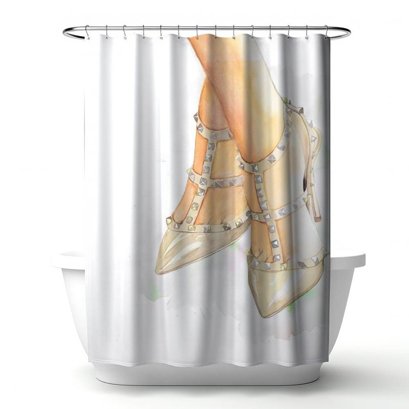 Shower Curtain FA30 – Polyester Shower Curtain, Dye Sublimation Print, 71" W × 74" L