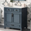 Retro Style 30'' Blue Bathroom Vanity, Solid Wood Frame, Ceramic Sink, Soft - Closing Hinges, , Ample Storage, Exquisite Metal Handle, Smooth Drawer Slide Style, Glossy Basin, Hardware, Unique Pattern-260695875-260695896