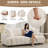 88.6" Wide Modern Sherpa Sofa, Plush Fleece Fabric Couch For Living Room-1192189495