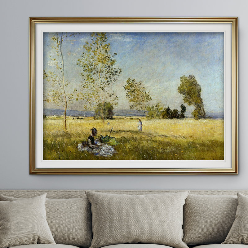 «Meadow at Bezons» par Claude Monet, impression, Or, H 24 po x l 32 po x P 1,5 po