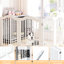 Barrière en bois massif de 27,6 po de hauteur, clôture à 4 panneaux pour animaux de compagnie, pour les couloirs, les cuisines, les escaliers. Portes coulissantes de 27,37 po de hauteur à 4 portes pliantes, option d'espace