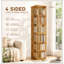 Tour de bibliothèque rotative, bibliothèque pivotante à 360 °, support de rangement en bambou à 6 niveaux pour les livres et la décoration, rangement compact pour la maison et le bureau