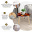 Ensemble de 2 tables basses gigognes abstraites en verre teinté rouge orange et orange