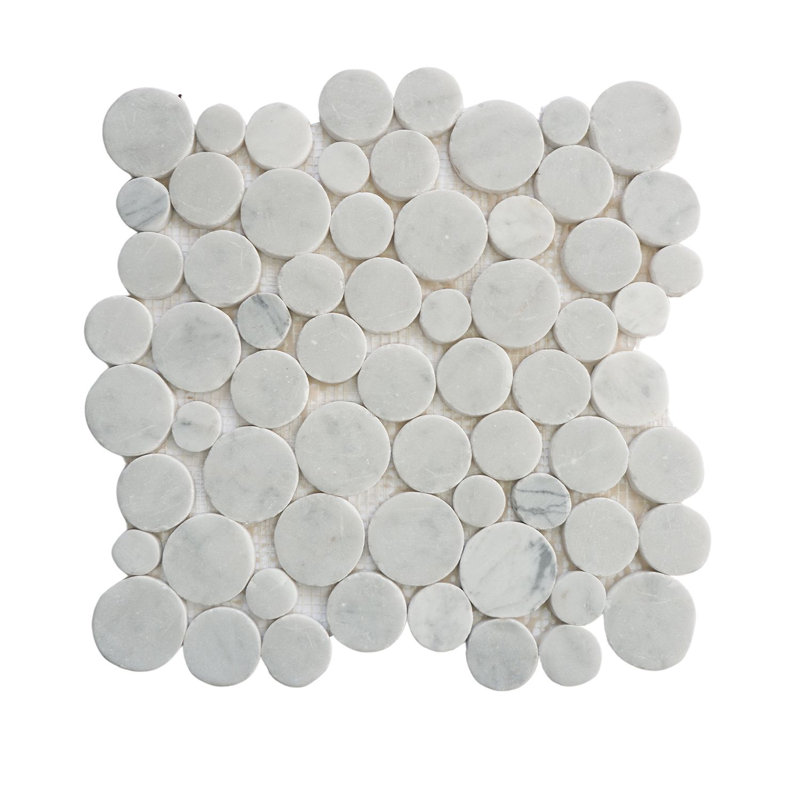 Carreau de mosaïque rond en pierre naturelle 12 po x 12 po Alaska