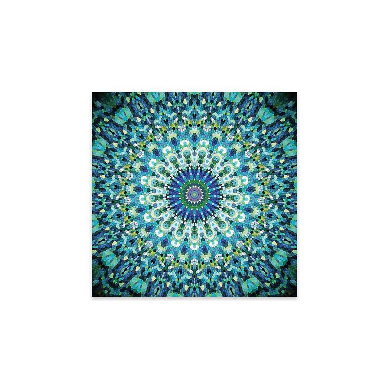 Arabesque - océan mystique sur plastique / acrylique par Monika Strigel Print, Bleu sarcelle